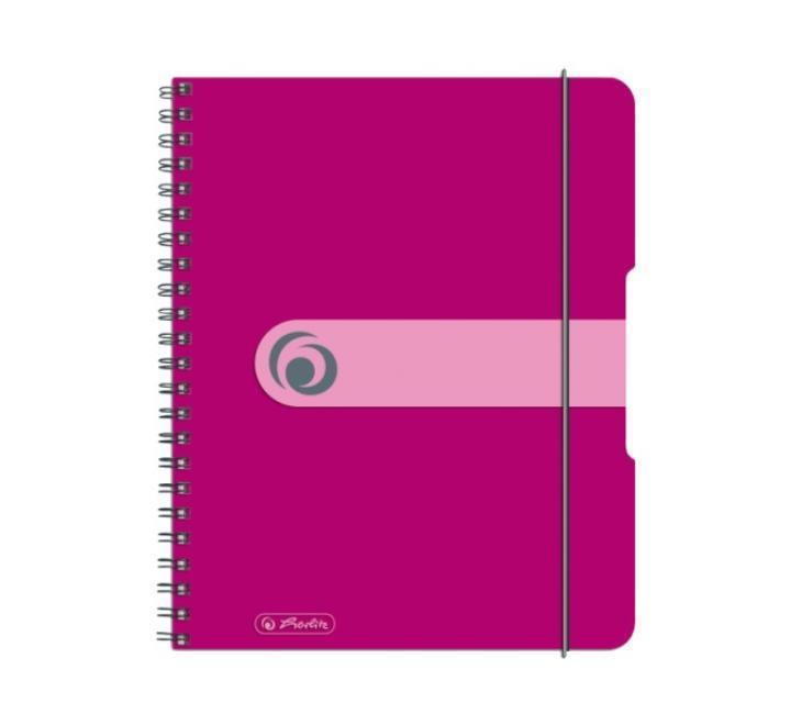 Füzet A5 80 lap kockás spirálos rózsaszín