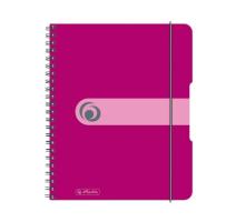 Caiet A5 80 file patratele spirala elastic roz