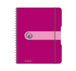 Füzet A5 80 lap kockás spirálos rózsaszín