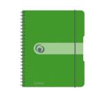 Füzet A5, 80 lap spirálos kockás zöld