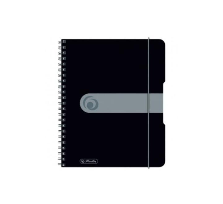 Füzet A5 80 lap spirálos kockás fekete