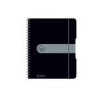 Füzet A5 80 lap spirálos kockás fekete