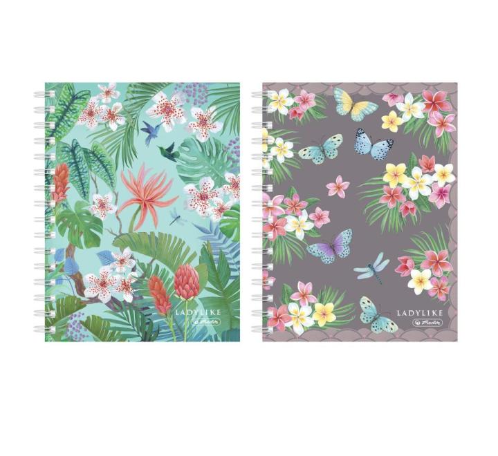 Füzet A6, 100 lap, kockás, spirálos, Ladylike