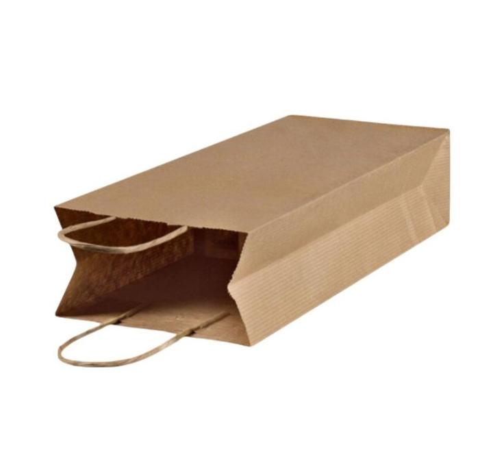 Punga hartie sticle maner rasucit 14 x 8 x 39cm maro Papiroti