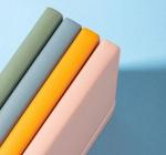 Jegyzetfüzet 210*143mm 96 lap, vonalas, bőr hatású, kék