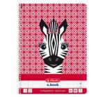 Caiet A4 80 file cu spirala patratele Herlitz,Cute animals,Zebra
