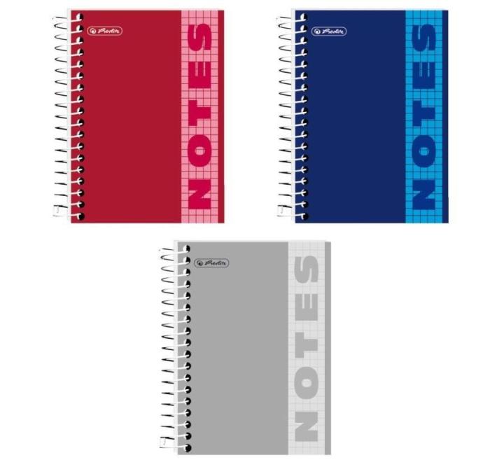 Caiet cu spirala A6, 200 file patratele, diverse culori