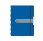 Kockás füzet A4 80 lap, spirálos gumival ellátott kék színū