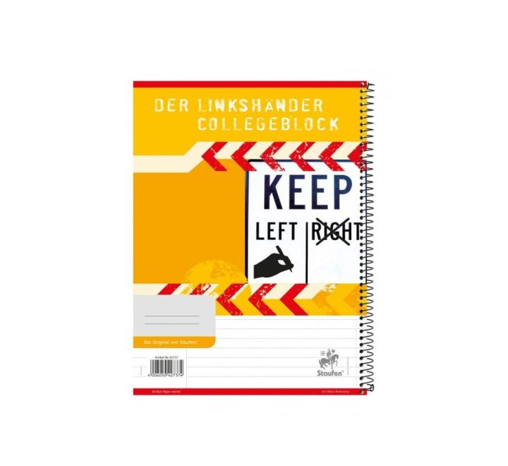 Füzet A4 80 lap, spirálos, vonalas, balkezes