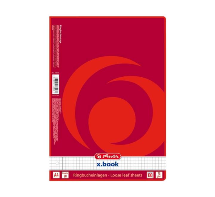 Gyűrűskönyv betét A4, 100 lap, kockás