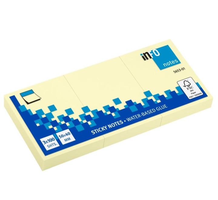 Öntapadós jegyzettömb szett 40x50mm 300 lap