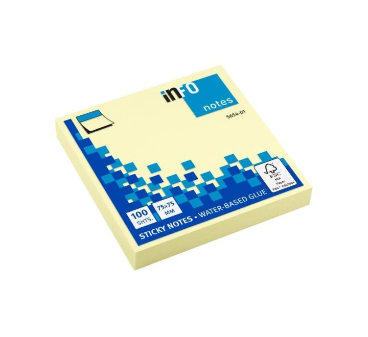 Öntapadós jegyzettömb Info 75x75mm 100 lap
