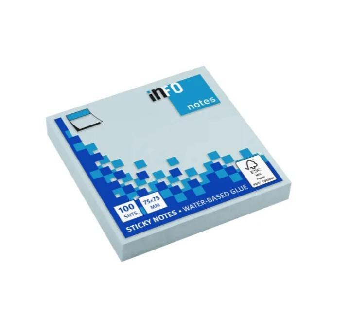 Öntapadós jegyzettömb 75x75mm pasztell kék Info