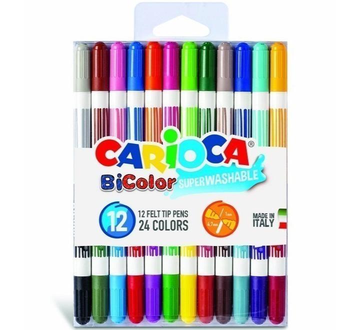Dupla végű filctoll Bi-color 24 szín Carioca