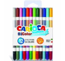 Dupla végű filctoll Bi-color 24 szín Carioca