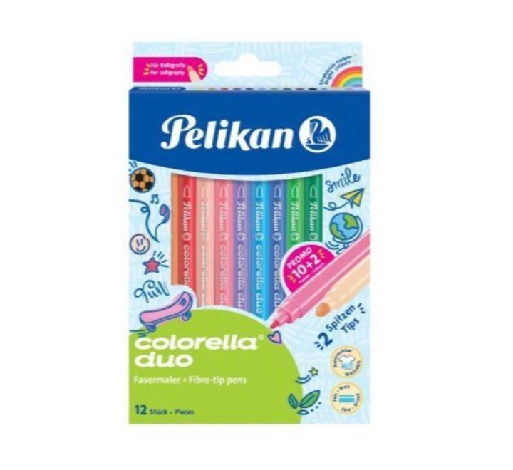 Dupla végű filctoll colorella duo 12 szín Pelikan