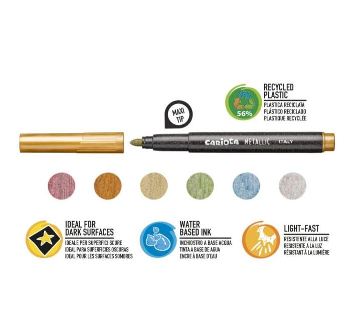 Filctoll 6 szín Carioca Metallic Maxi