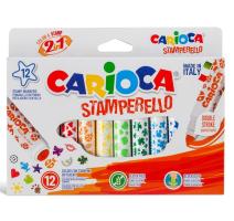 Filctoll pecsételővel 12 szín Carioca Stamperello