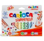 Filctoll pecsételővel 12 szín Carioca Stamperello