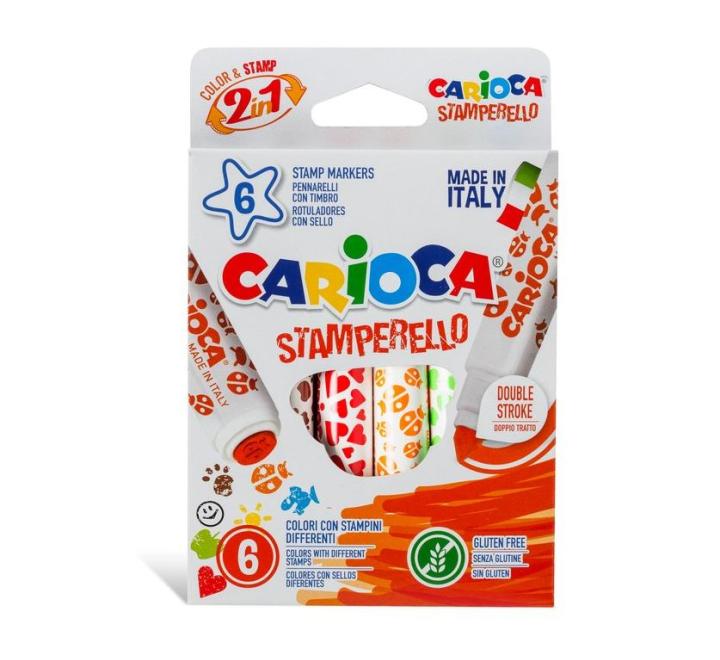 Filctoll pecsételővel 6 szín Carioca Stamperello