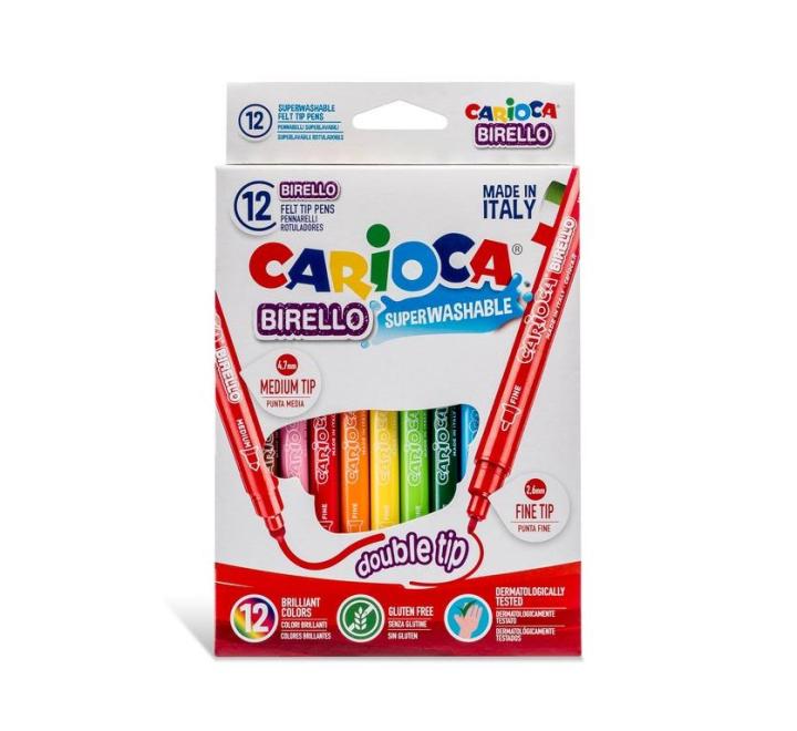 Filctoll 12 szín kétvégű Carioca Birello