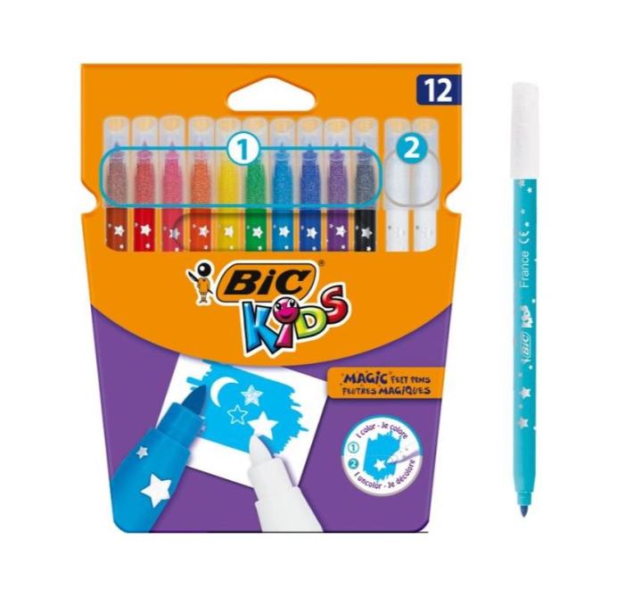 Filctoll 12 szín, mosható Colour and Erase BIC