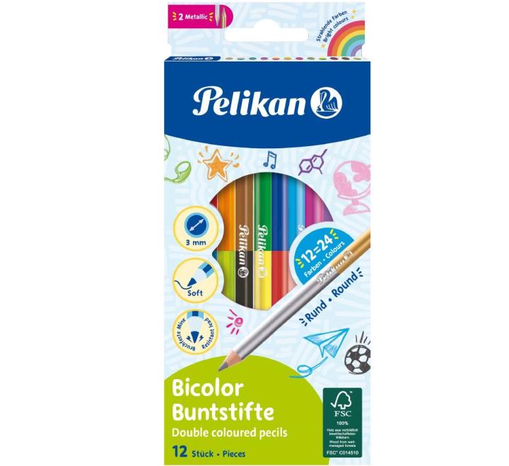 Színes ceruza 12/szett kétvégű