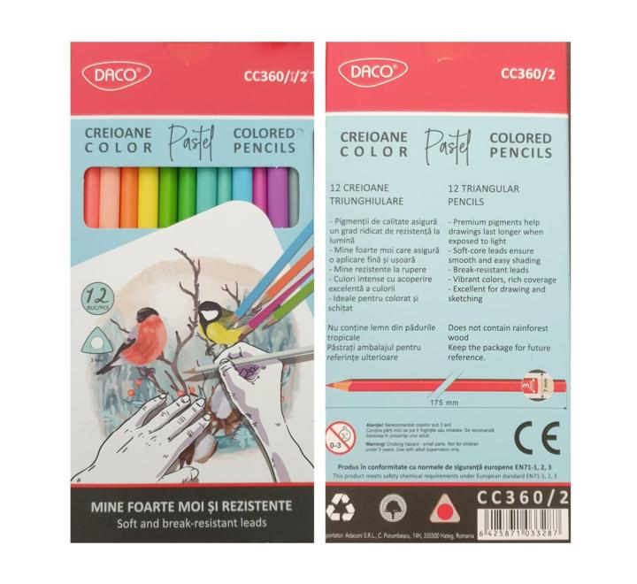 Színes ceruza 12 szín Pastel Daco
