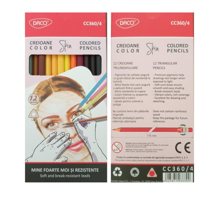 Színes ceruza 12 szín Skin Daco