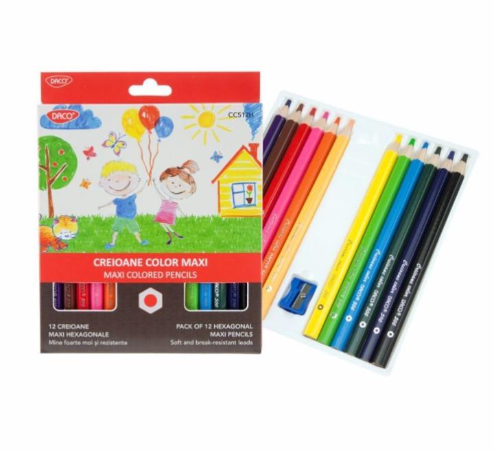 Színes ceruza 12 szín Maxi háromszögű Daco