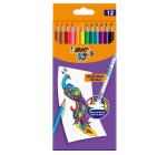 Creion colorate cu radiera 12 culori Evolution Illusion Bic
