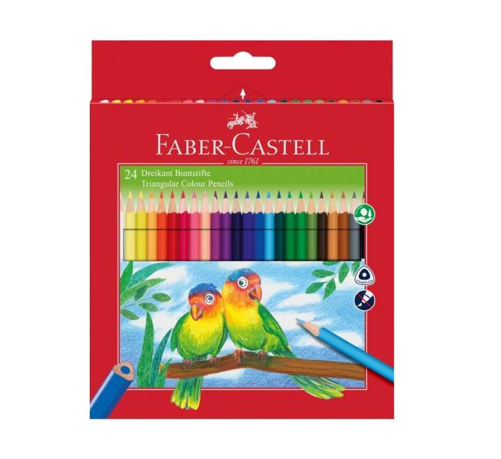 Háromszög alakú színes ceruzák 24 szín + hegyező