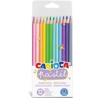 Creioane colorate 12 culori pastel Carioca