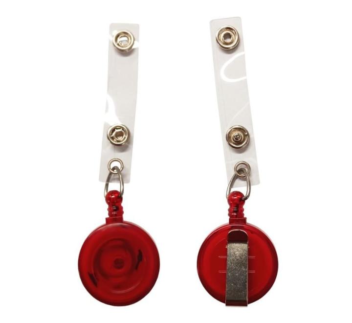 Műanyag kihúzhatós névjegykártya tartó, piros