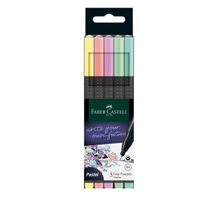 Tűfilc Grip Finepen Faber-Castell 5/szett pasztell