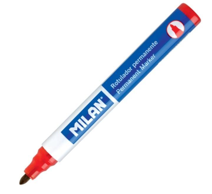 Permanens marker kerek heggyel piros Milan