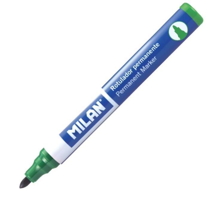 Permanens marker kerek heggyel zöld Milan