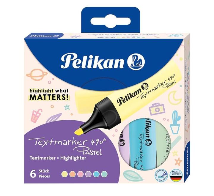 Szövegkiemelő 490 pasztell 6/szett