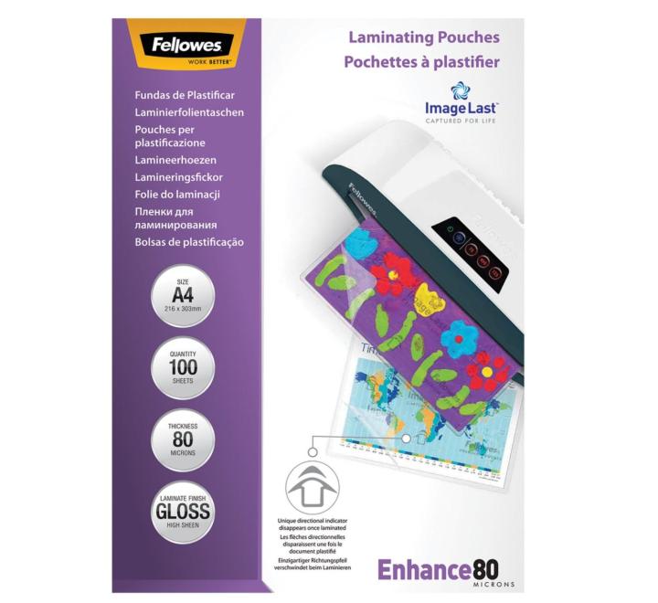 Lamináló fólia A4 80 mikron Fellowes