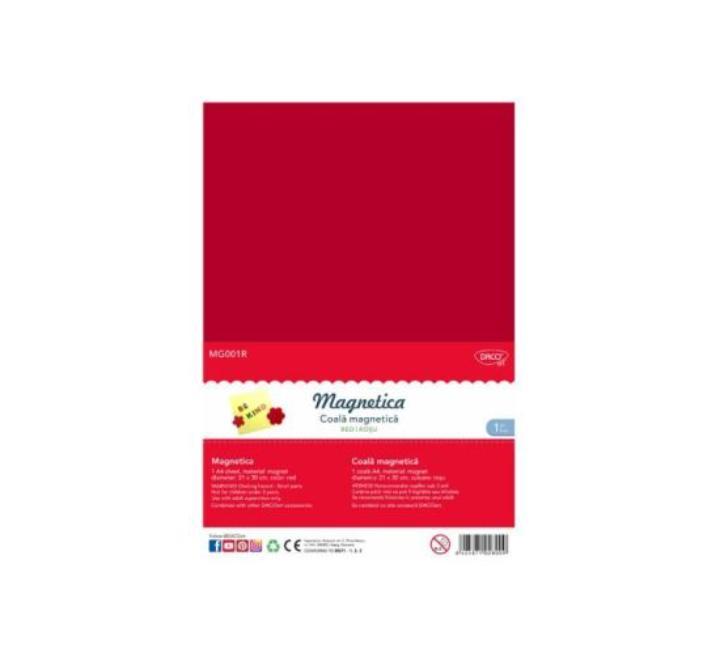 Ragasztható mágneses lap A4 piros Daco