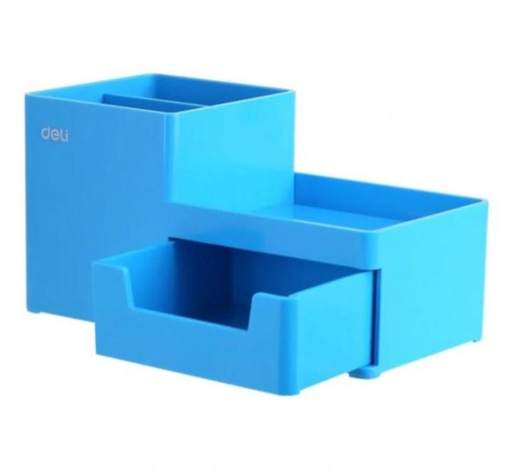 Írószertartó 3 részes kék Deli