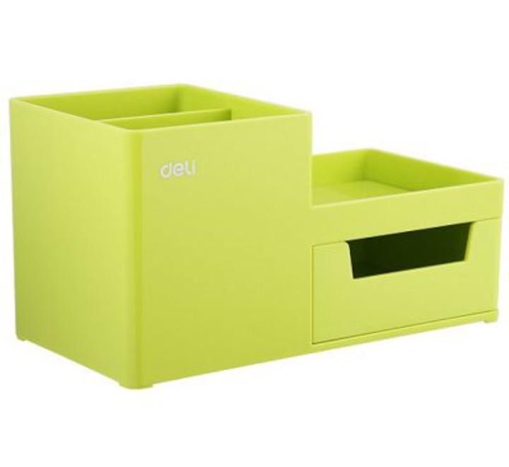 Írószertartó  3 részes+tároló zöld Deli