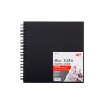 Vázlatfüzet 25x25 80 lap, fekete lapú