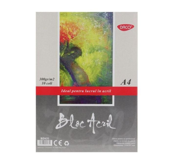 Akril rajztömb A4 300g 10 lap Daco