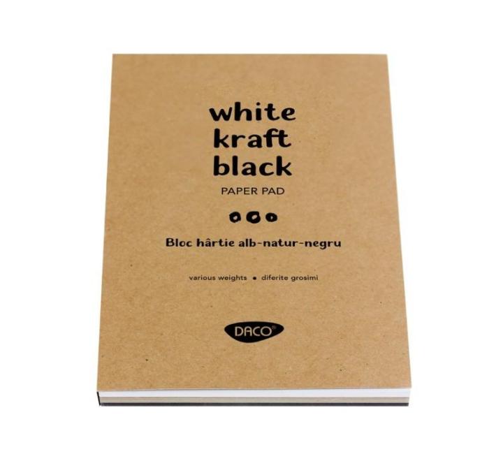 Papírtömb A5 fehér natúr fekete 60 lap Daco