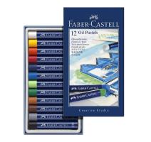 Creioane ulei pastel 12 culori Faber-Castell