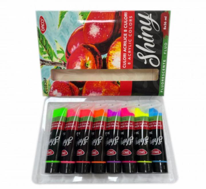 Akrilfesték 8 szín 36ml fluoreszkáló