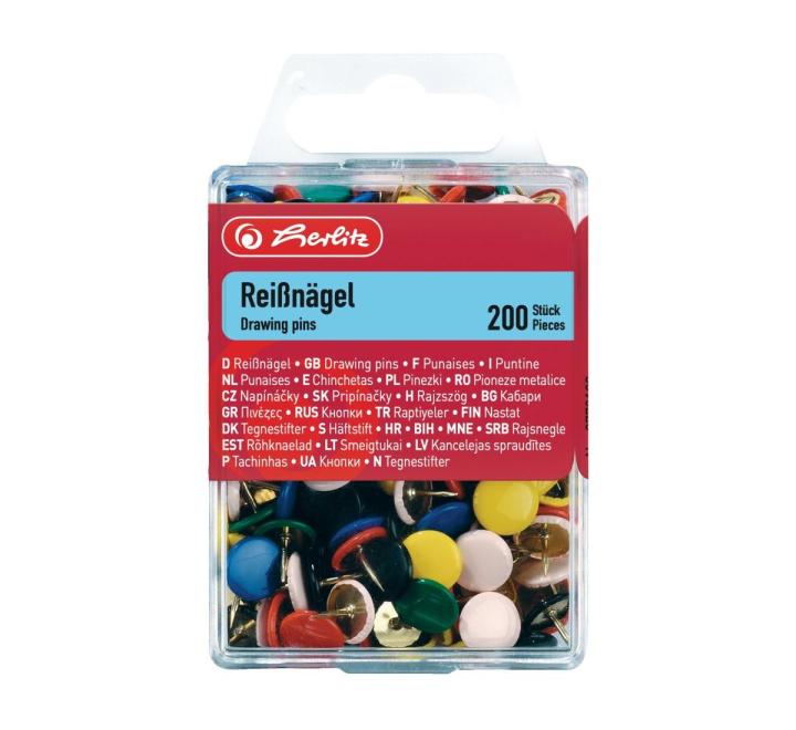 Színes fém rajzszegek 200db/set