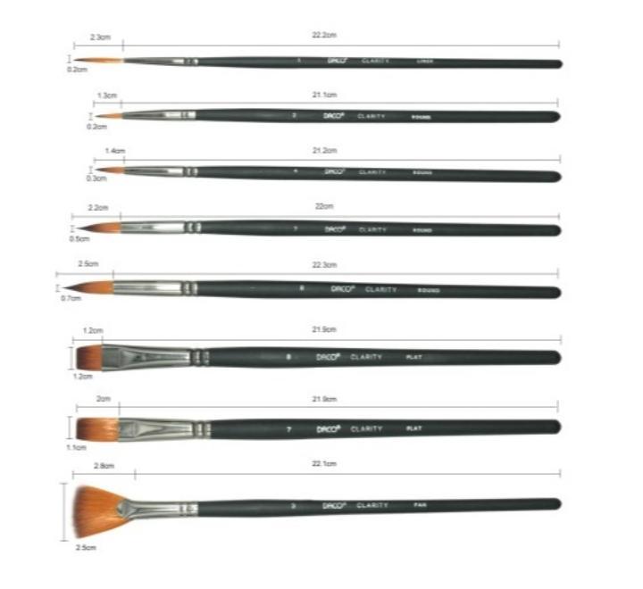 Ecset készlet 15+1 Clarity Daco