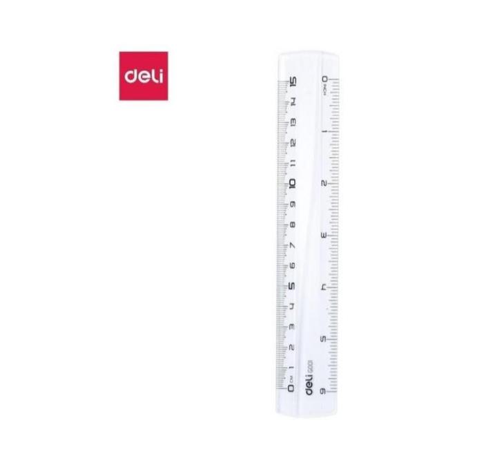 Vonalzó 15cm átlátszó Deli